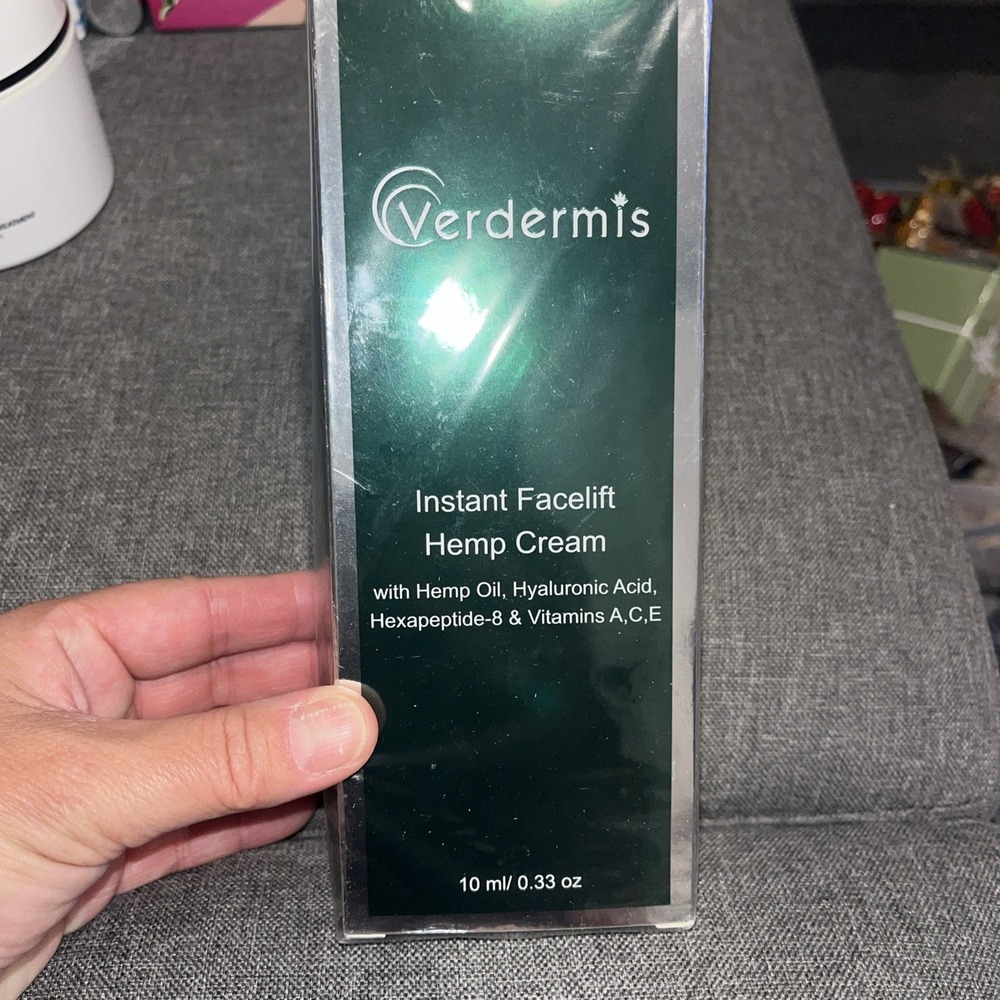 Verdermis Instant Facelift Hemp Cream New Hyaluronic Acid, Hexapeptide, 0.33 oz
